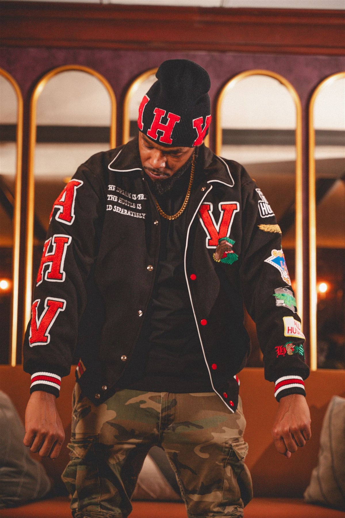 【超美品】10Deep Patchwork Varsity Jacket DoYBSelf Hip Hop Men Varsity Jacket Puzzle Letter Embroidery