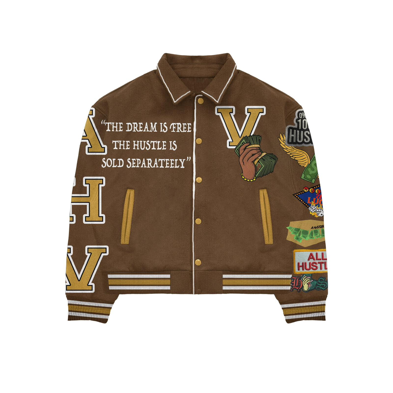 Patchwork Varsity Jacket | A Hustlers Vibe
