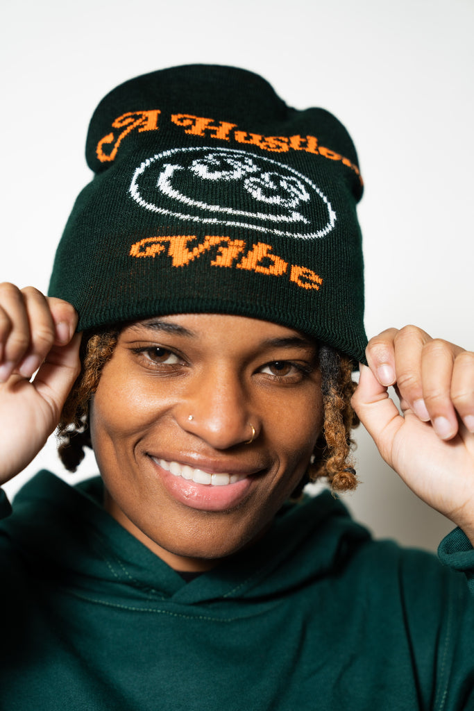 GREEN GOOD THINGS COME TO THOSE WHO HUSTLE BEANIE